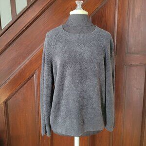 Barefoot Dreams Cozychic Lite Womens Sweater Medium Gray Nylon Viscose